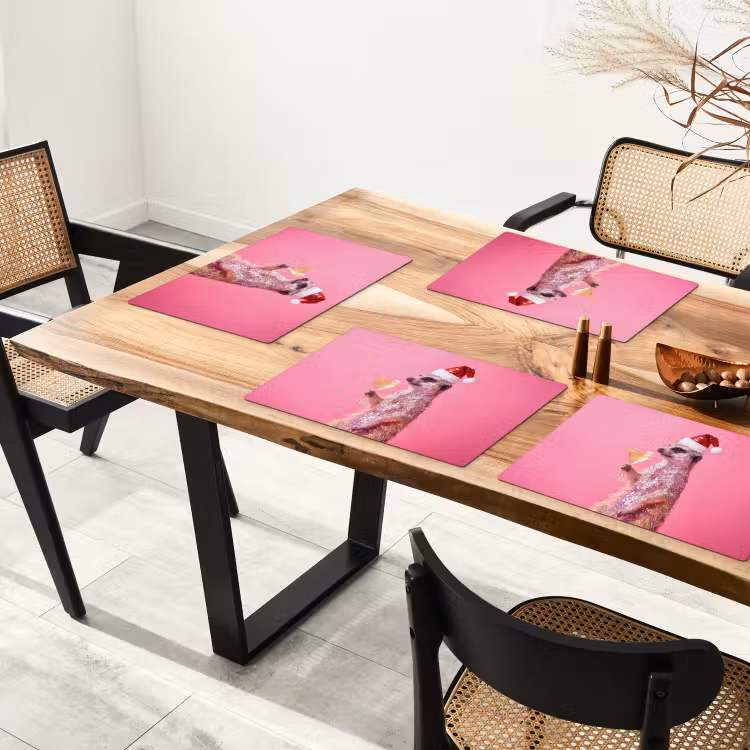 Placemat - 6 stuks - Dieren - Glitter - Feest — 3
