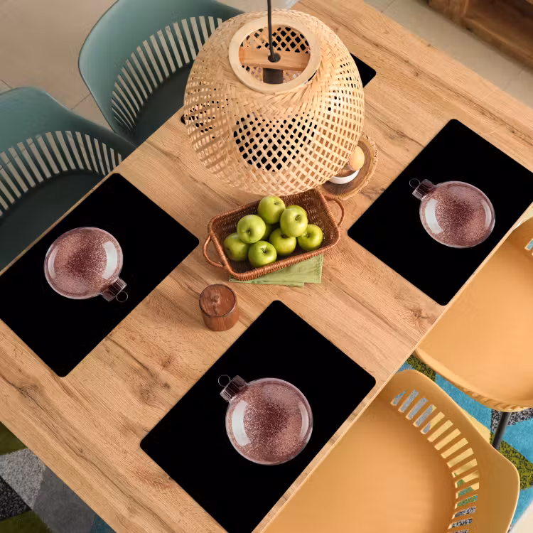 Placemat - 6 stuks - Kerstbal - Roségoud - Kerst — 4