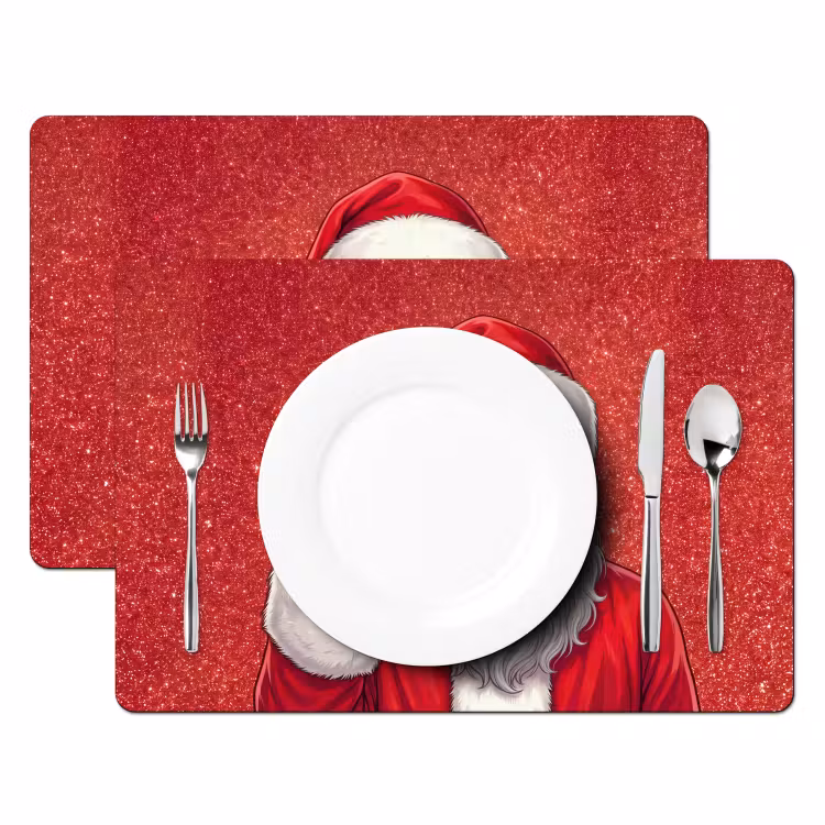 Placemat - 6 stuks - Kerstman - Zonnebril - Kerst — 2
