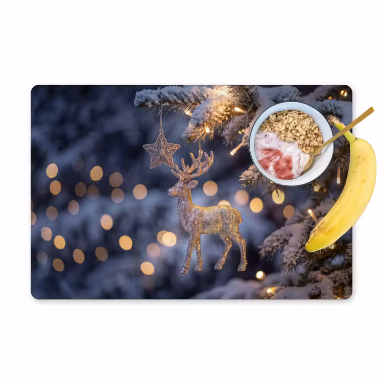 Placemat - 6 stuks - Rendier - Kerst - Sneeuw — 1