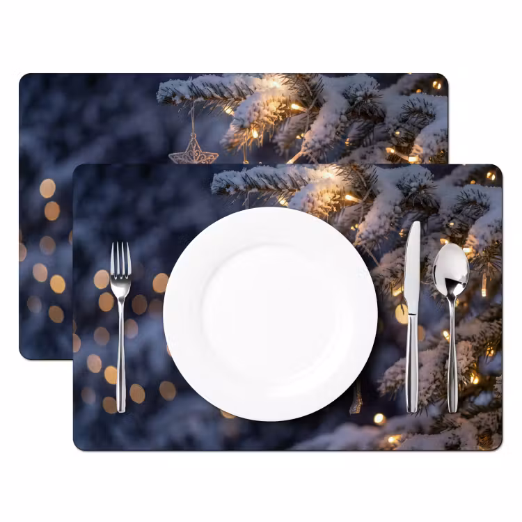 Placemat - 6 stuks - Rendier - Kerst - Sneeuw — 2
