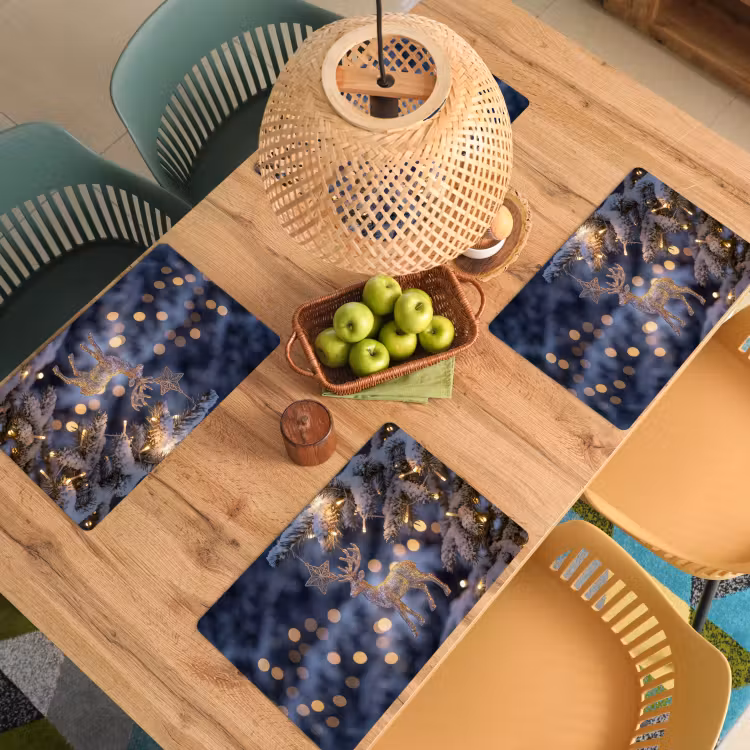 Placemat - 6 stuks - Rendier - Kerst - Sneeuw — 4