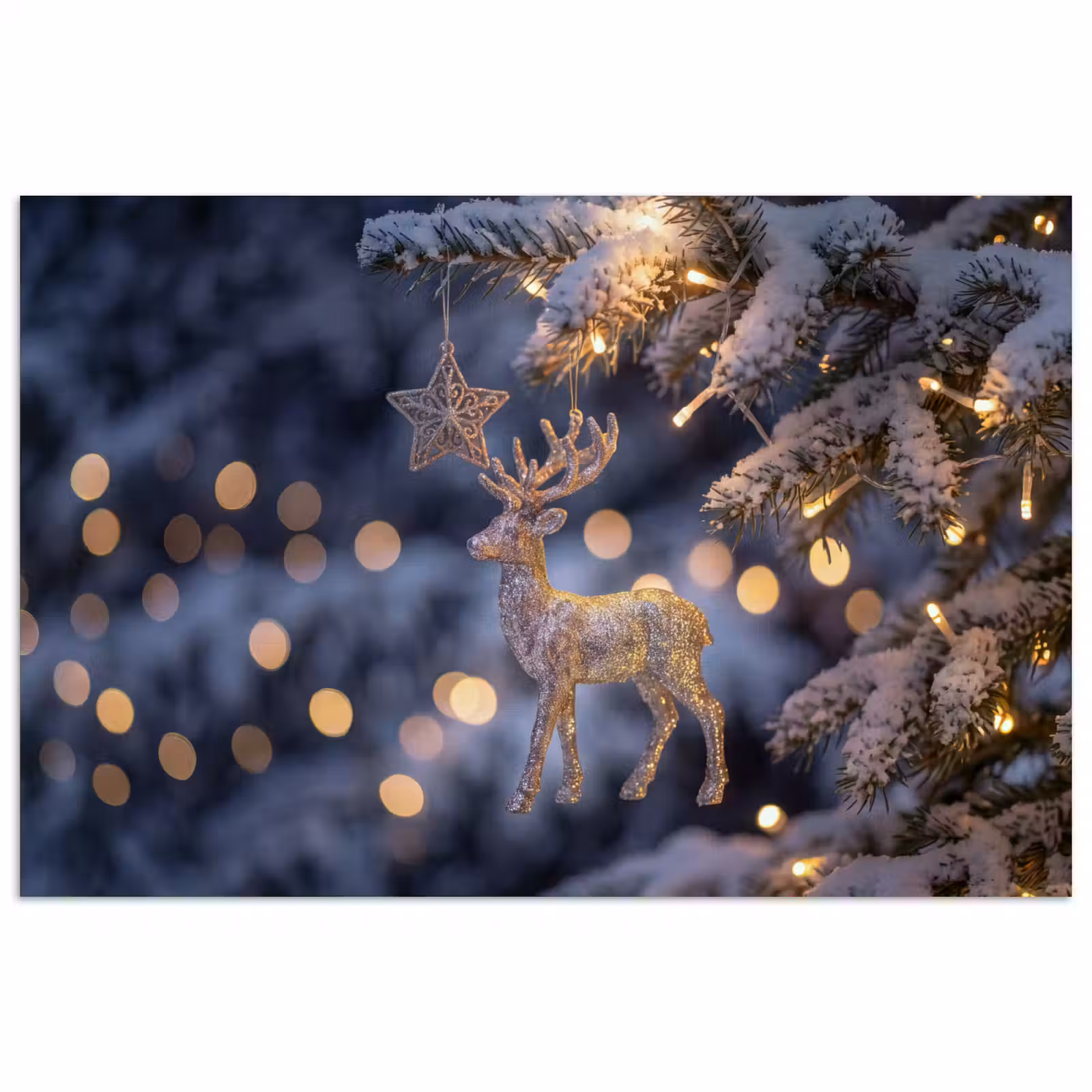 Poster - Rendier - Kerst - Sneeuw — 1