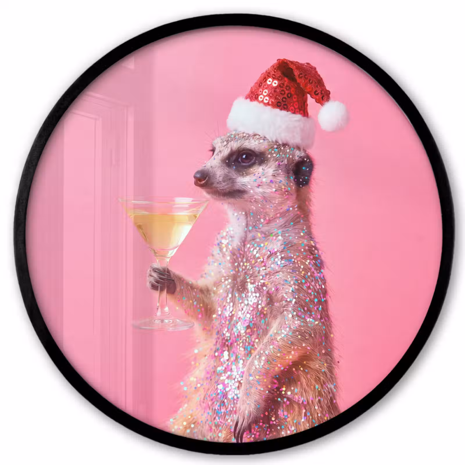 Ronde fotolijst - Dieren - Glitter - Feest — 1