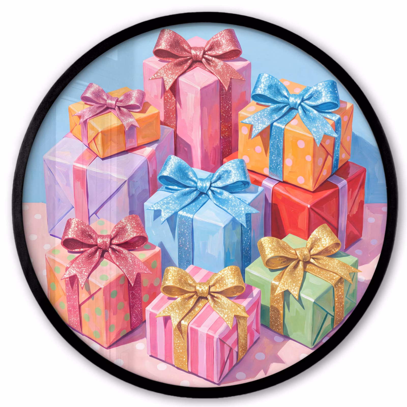 Ronde fotolijst - Geschenken - Feest - Kleurrijk — 1