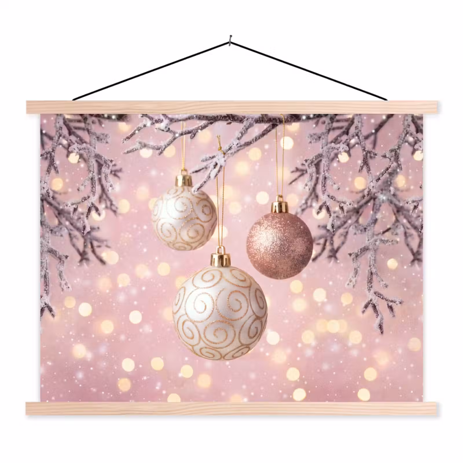 Schoolplaat - Kerstbal - Roze - Winter — 1