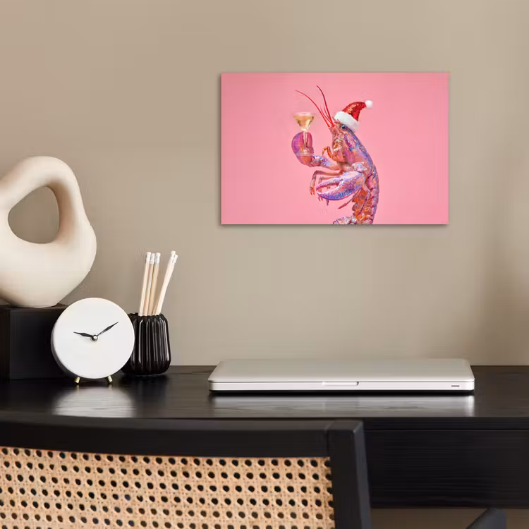 Poster - Kreeft - Kerst - Roze — 2