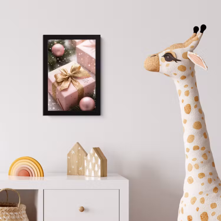 Poster met lijst - Cadeau - Kerst - Roze — 5
