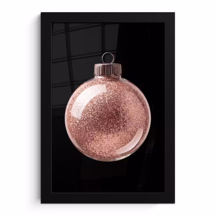 Poster met lijst - Kerstbal - Roségoud - Kerst — 1
