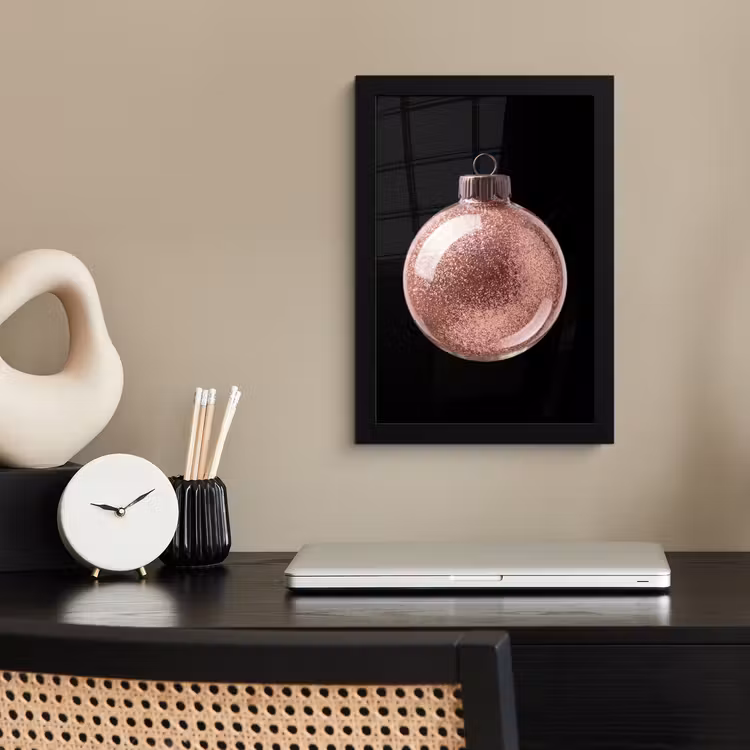 Poster met lijst - Kerstbal - Roségoud - Kerst — 3