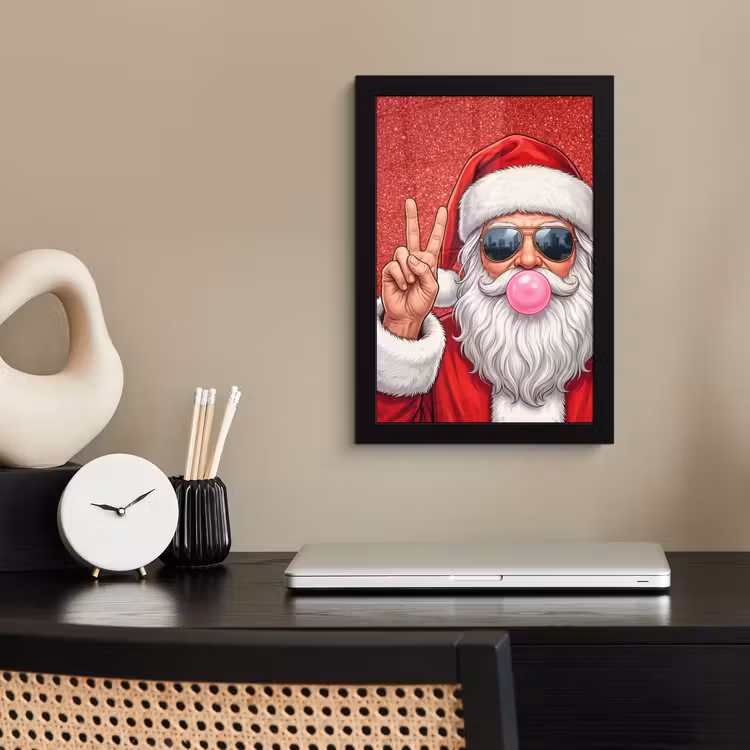 Poster met lijst - Kerstman - Zonnebril - Kerst — 3
