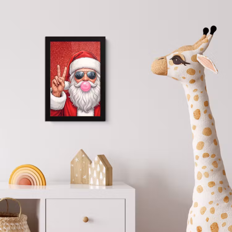 Poster met lijst - Kerstman - Zonnebril - Kerst — 5
