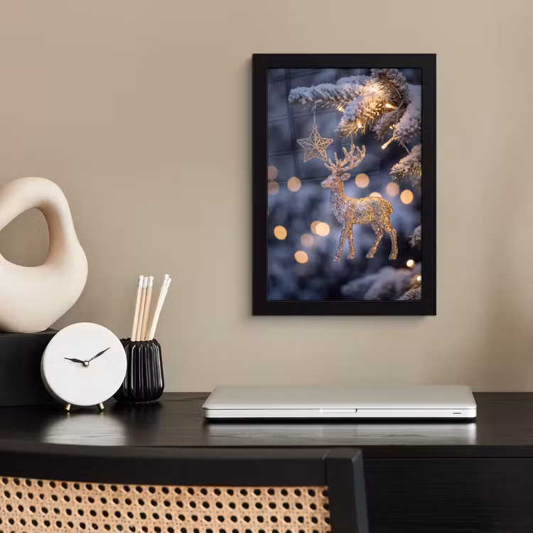 Poster met lijst - Rendier - Kerst - Sneeuw — 3