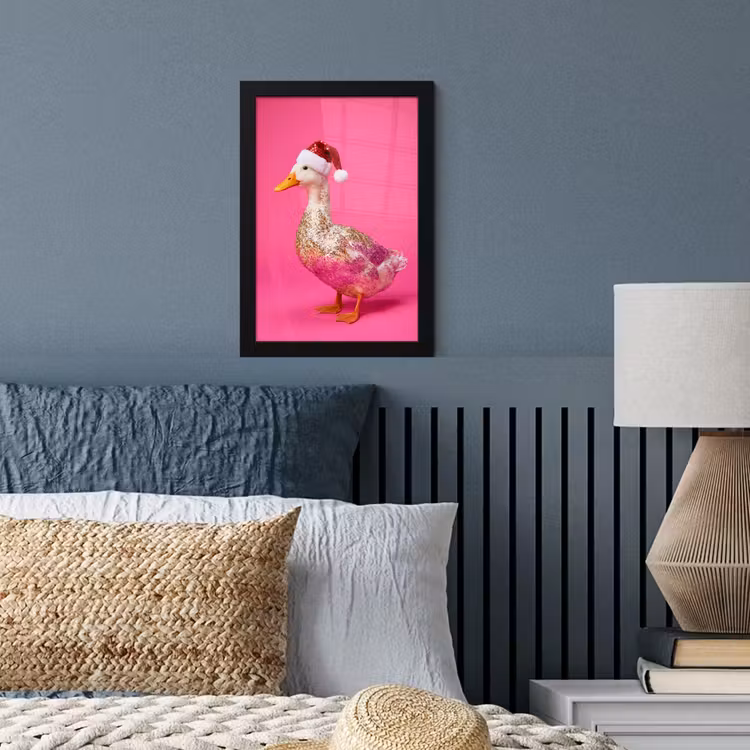 Poster met lijst - Vogel - Kerst - Roze — 4
