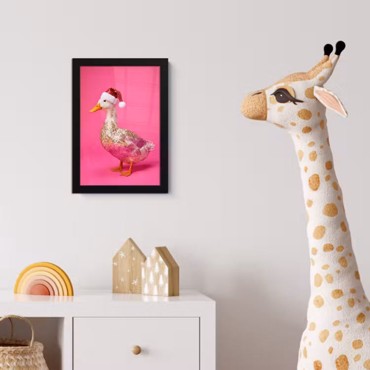 Poster met lijst - Vogel - Kerst - Roze — 5