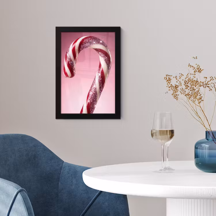 Poster met lijst - Zuurstok - Glinsterend - Roze — 2