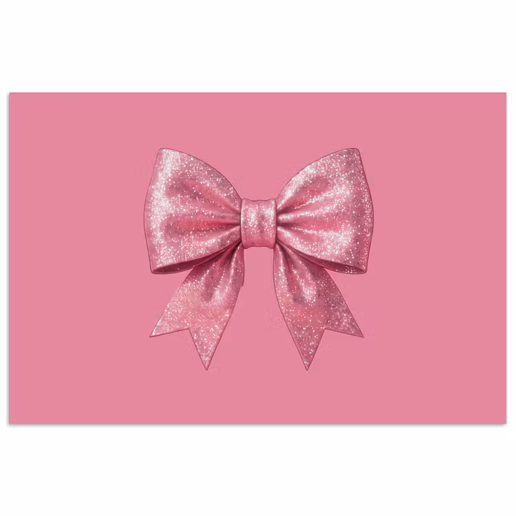 Poster - Roze strik - Glitter — 1