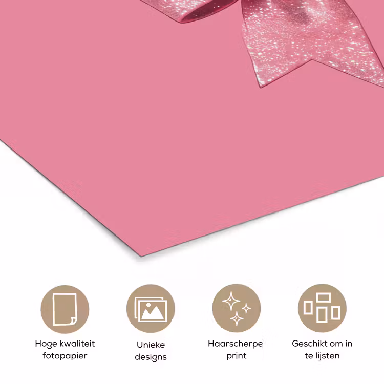Poster - Roze strik - Glitter — 5