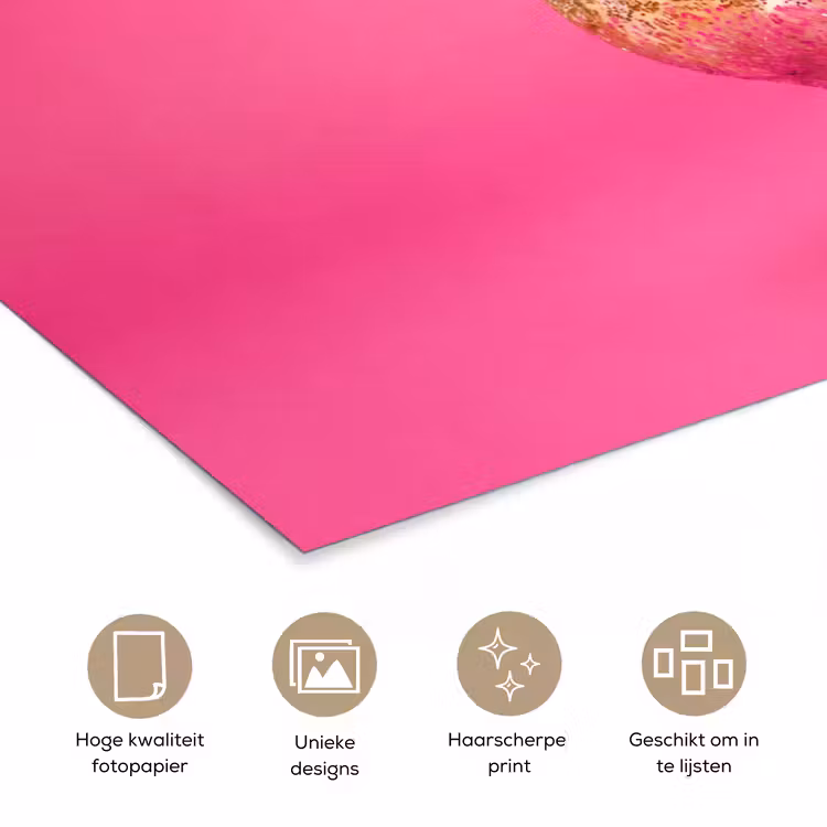 Poster - Vogel - Kerst - Roze — 5