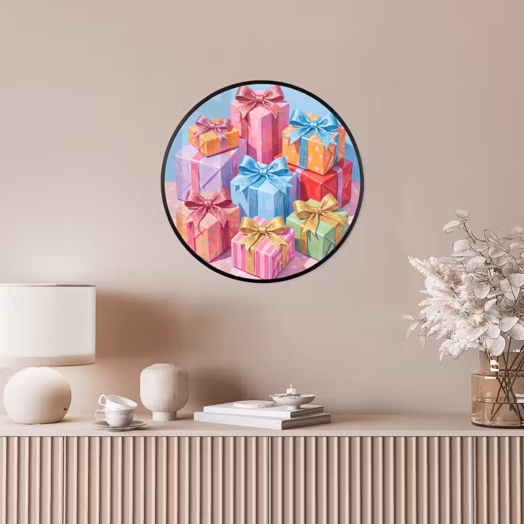 Ronde fotolijst - Geschenken - Feest - Kleurrijk — 5