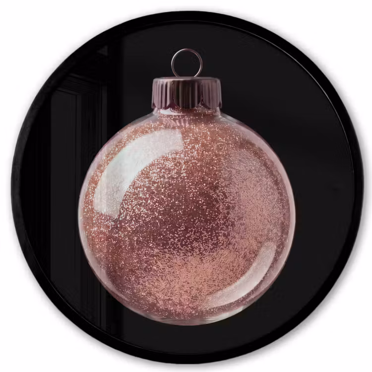 Ronde fotolijst - Kerstbal - Roségoud - Kerst — 1