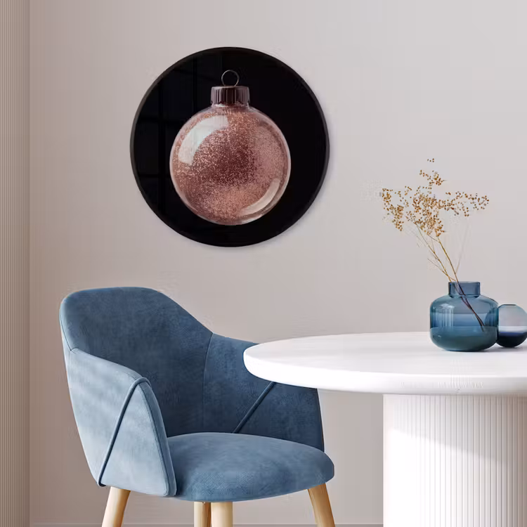 Ronde fotolijst - Kerstbal - Roségoud - Kerst — 4