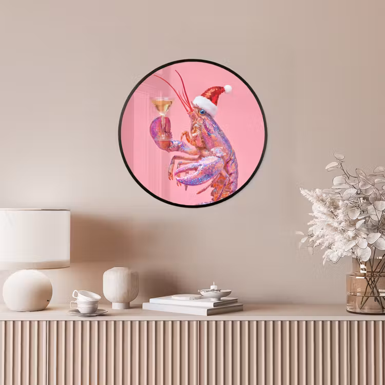 Ronde fotolijst - Kreeft - Kerst - Roze — 5