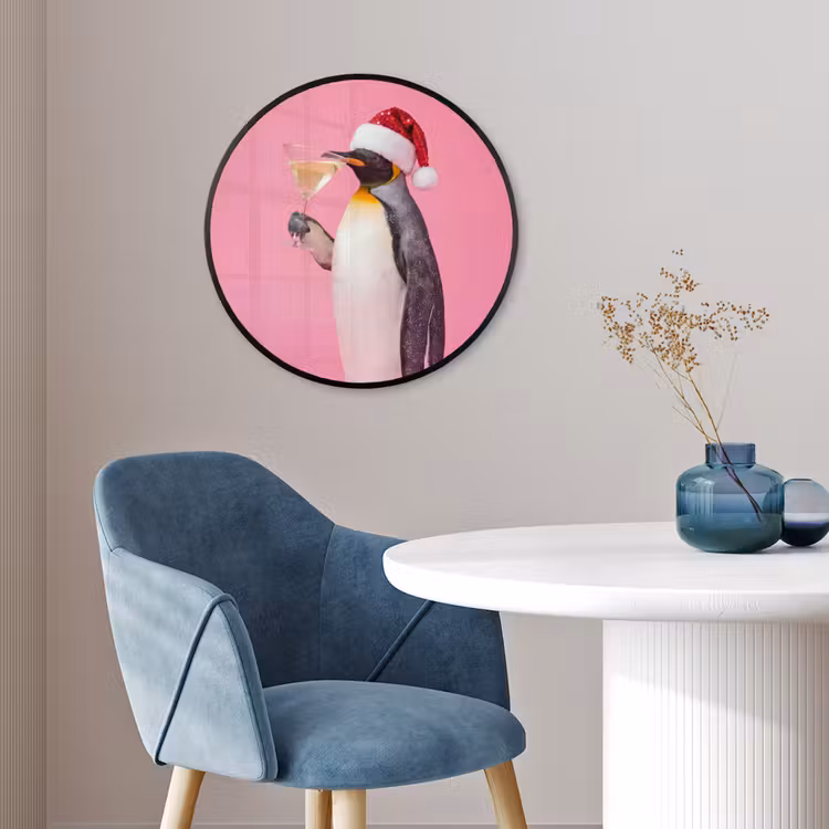Ronde fotolijst - Pinguïn - Kerst - Feest — 4