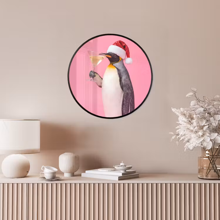 Ronde fotolijst - Pinguïn - Kerst - Feest — 5