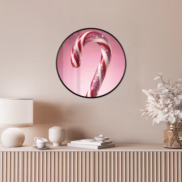 Ronde fotolijst - Zuurstok - Glinsterend - Roze — 5