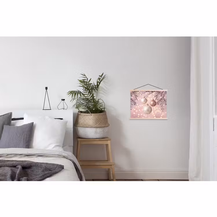 Schoolplaat - Kerstbal - Roze - Winter — 2