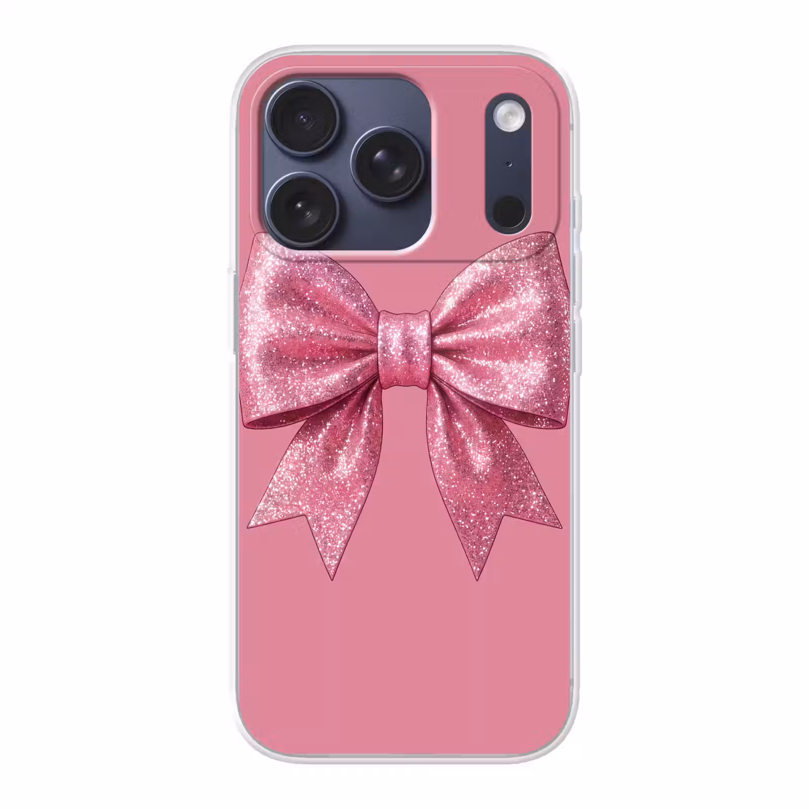 Telefoonhoesje - Roze strik - Glitter — 1