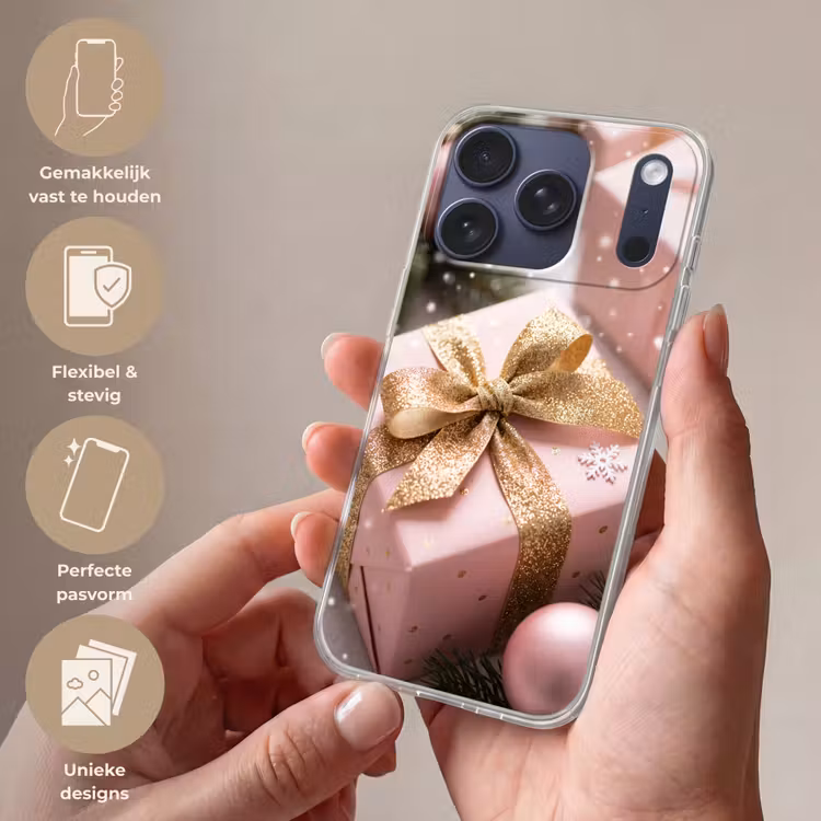 Telefoonhoesje - Cadeau - Kerst - Roze — 4