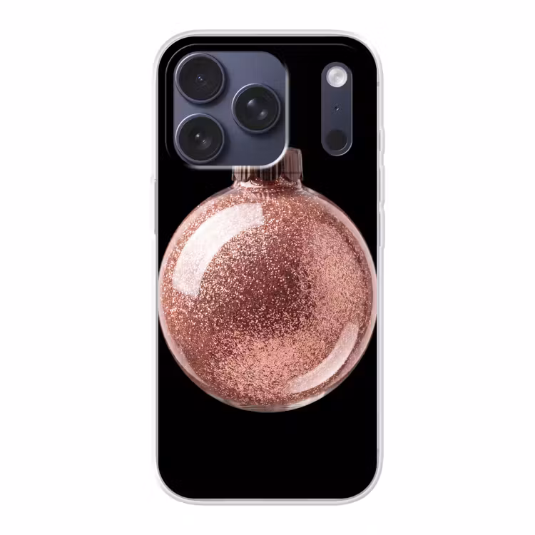 Telefoonhoesje - Kerstbal - Roségoud - Kerst — 1