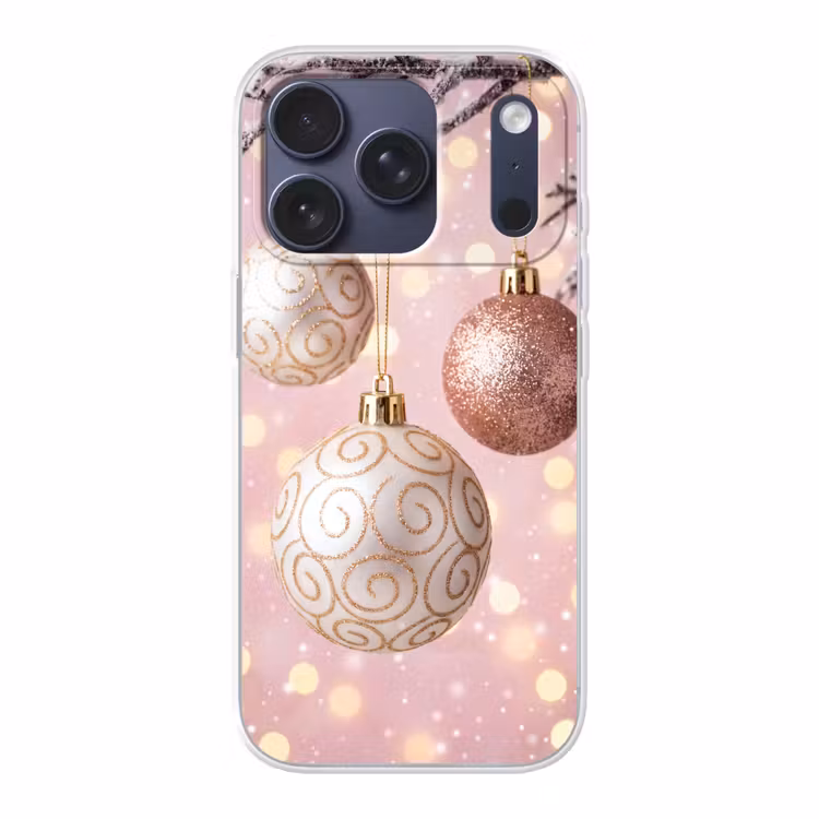 Telefoonhoesje - Kerstbal - Roze - Winter — 1