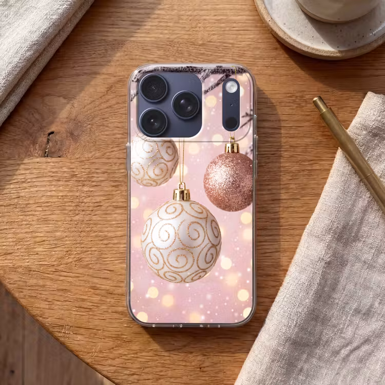 Telefoonhoesje - Kerstbal - Roze - Winter — 2