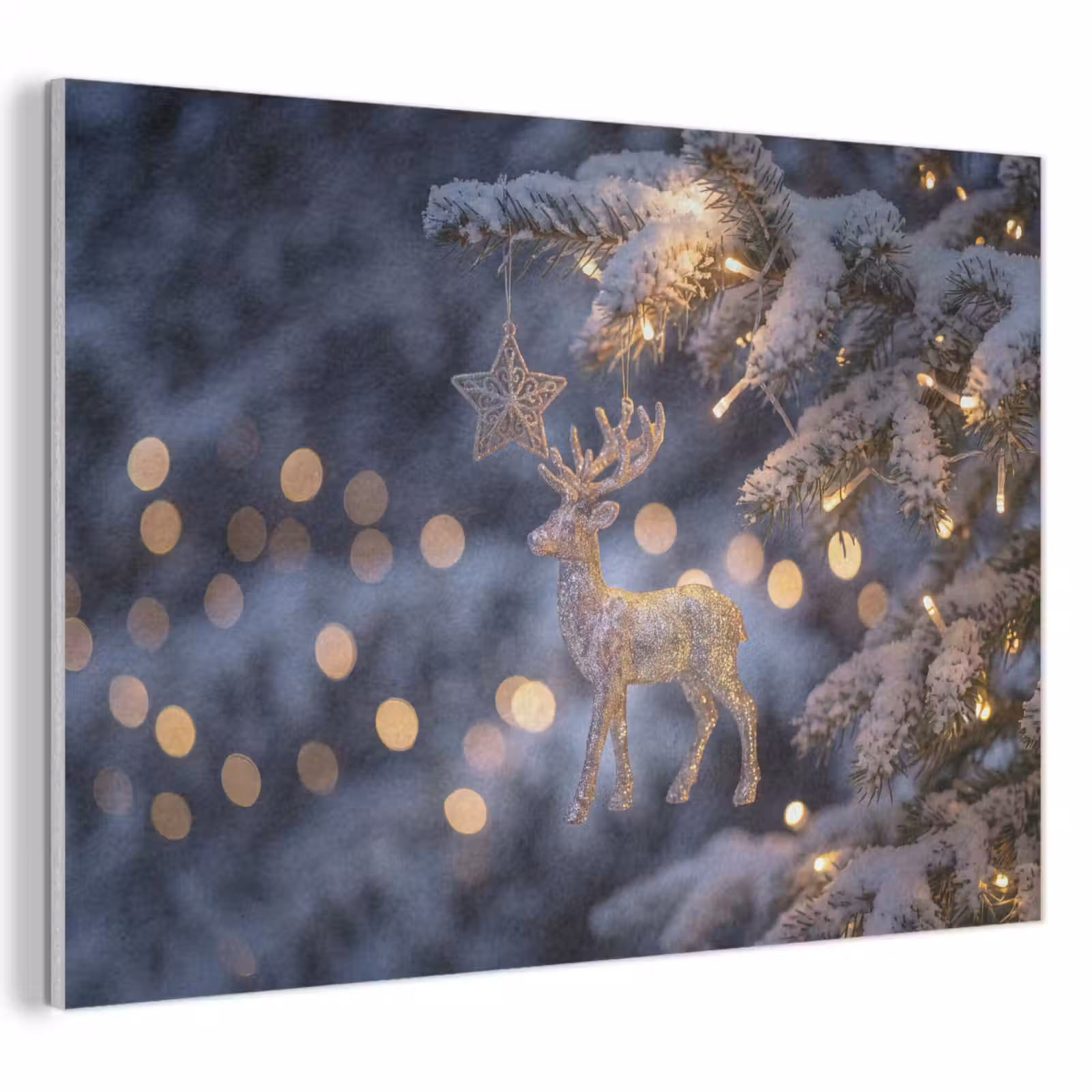 Akoestisch schilderij - Rendier - Kerst - Sneeuw — 1