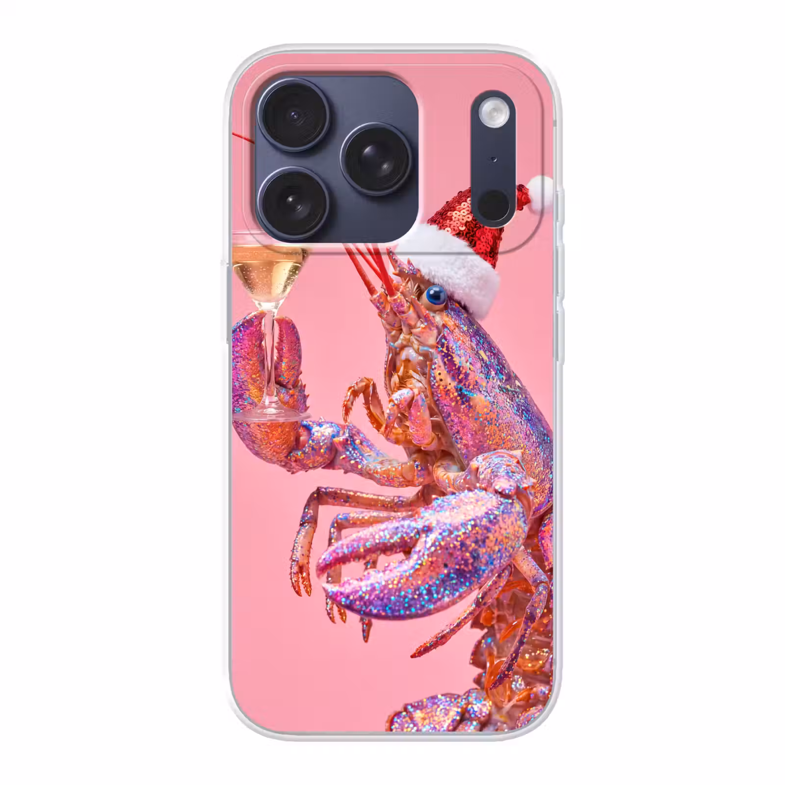 Telefoonhoesje - Kreeft - Kerst - Roze — 1