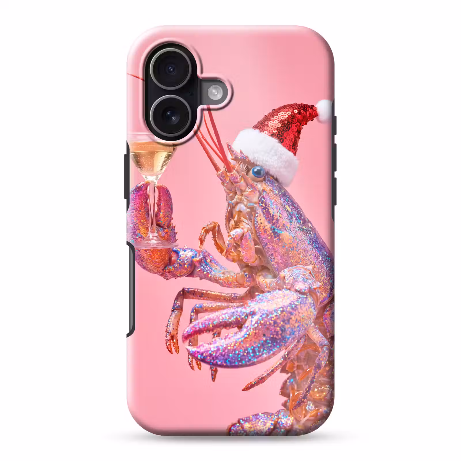 Telefoonhoesje Toughcase - Kreeft - Kerst - Roze — 1