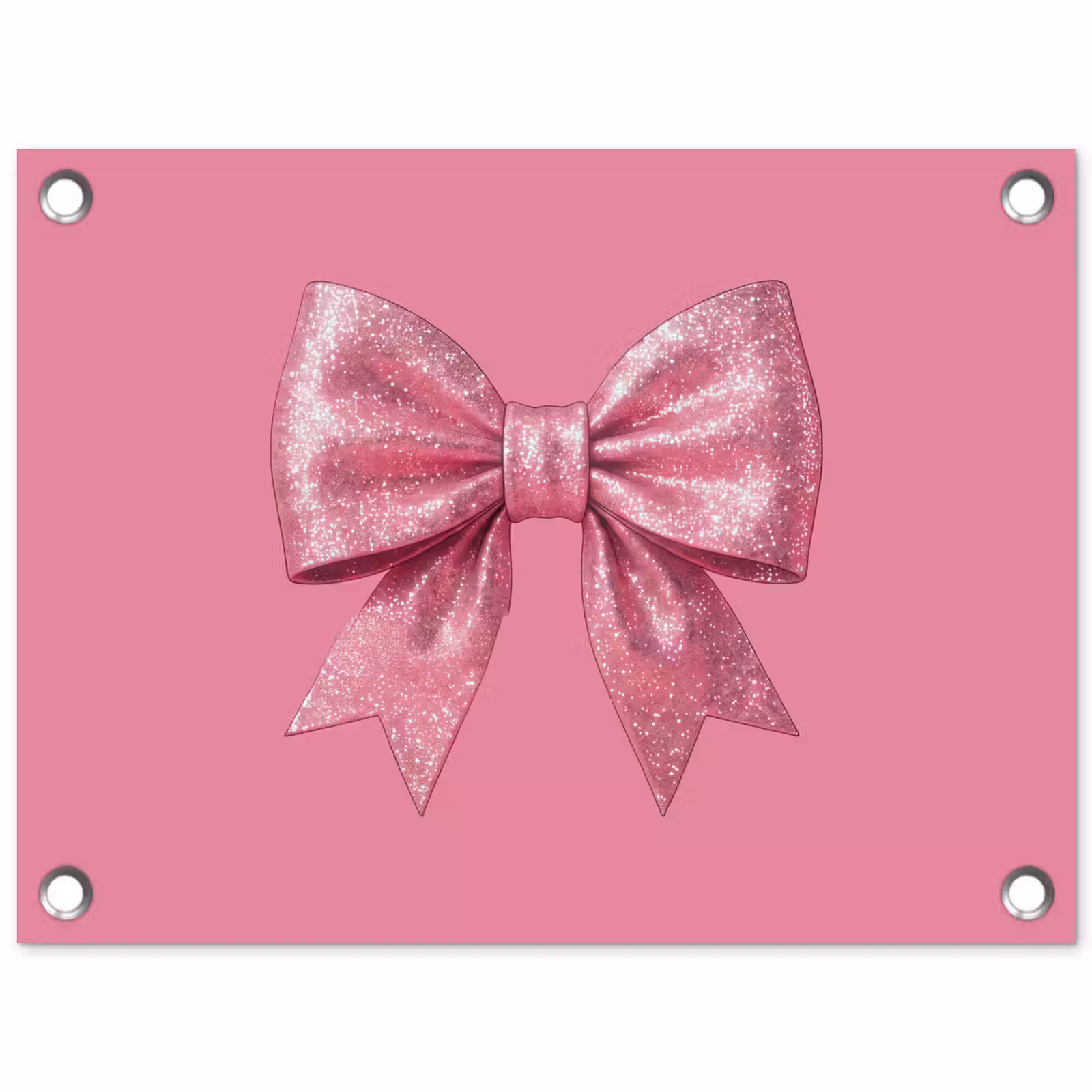 Tuinposter - Roze strik - Glitter — 1