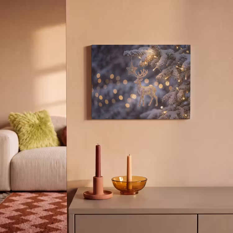 Akoestisch schilderij - Rendier - Kerst - Sneeuw — 2