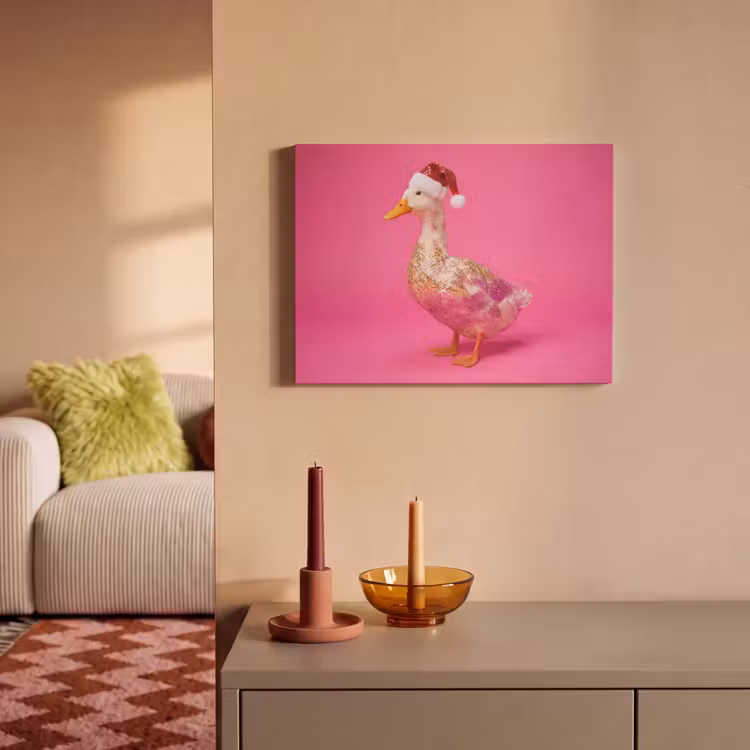 Akoestisch schilderij - Vogel - Kerst - Roze — 2