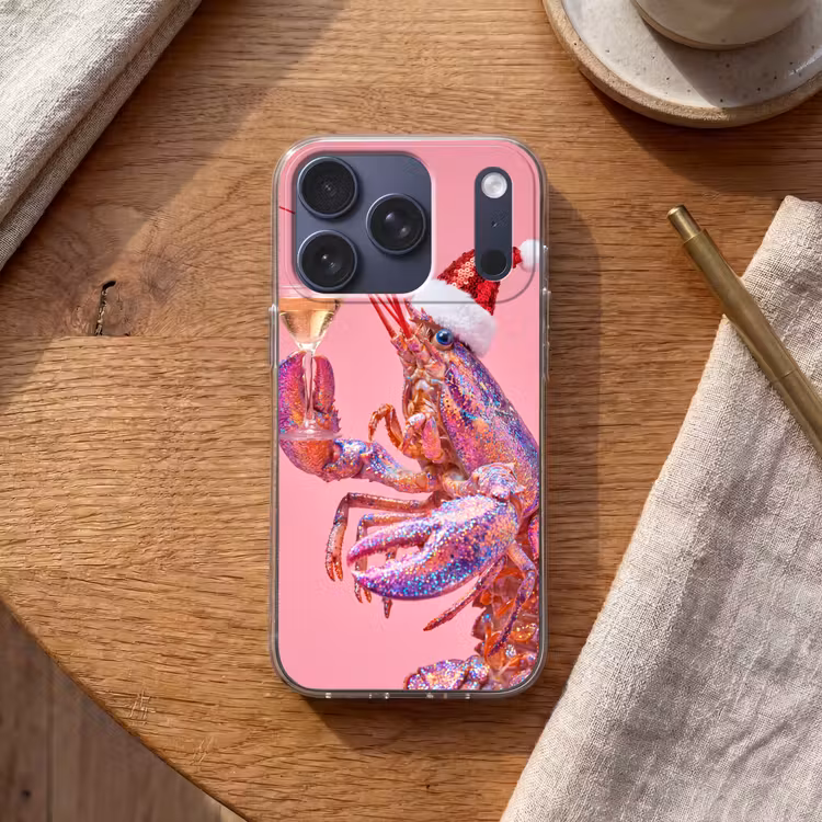 Telefoonhoesje - Kreeft - Kerst - Roze — 2