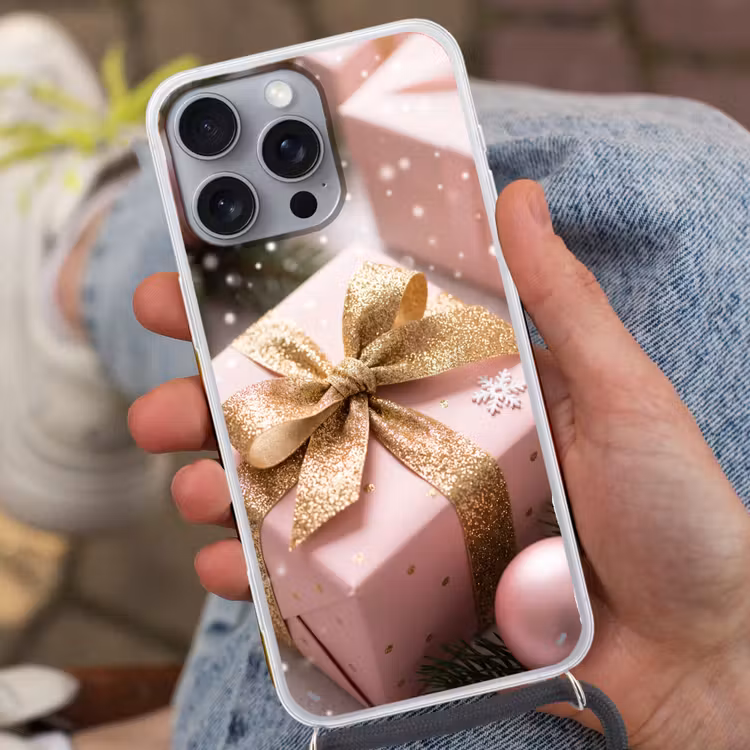 Telefoonhoesje met koord - Cadeau - Kerst - Roze — 2