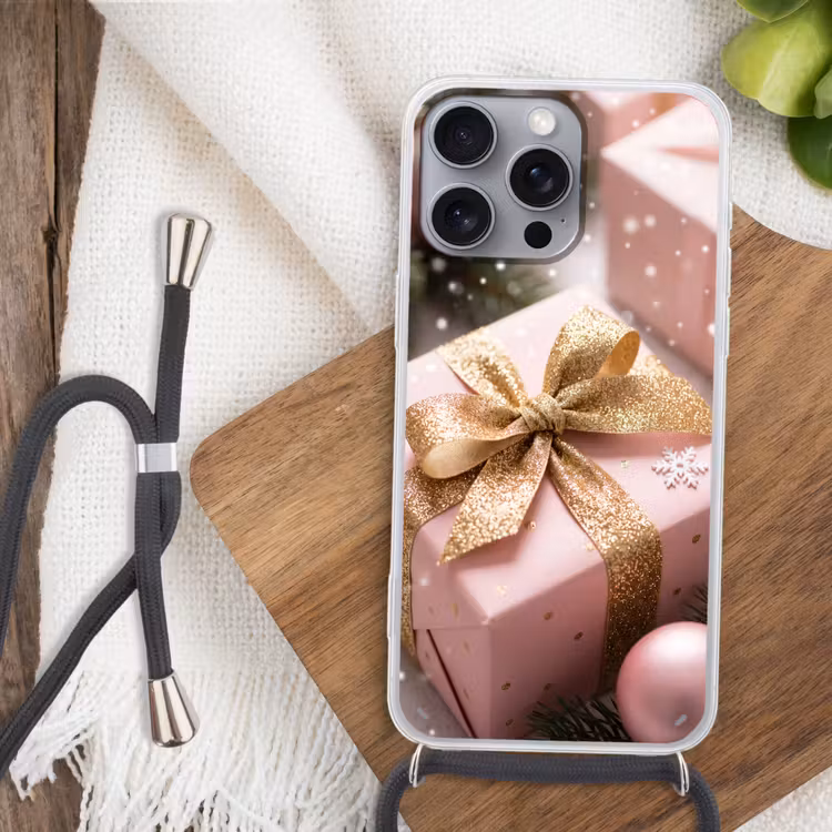 Telefoonhoesje met koord - Cadeau - Kerst - Roze — 3