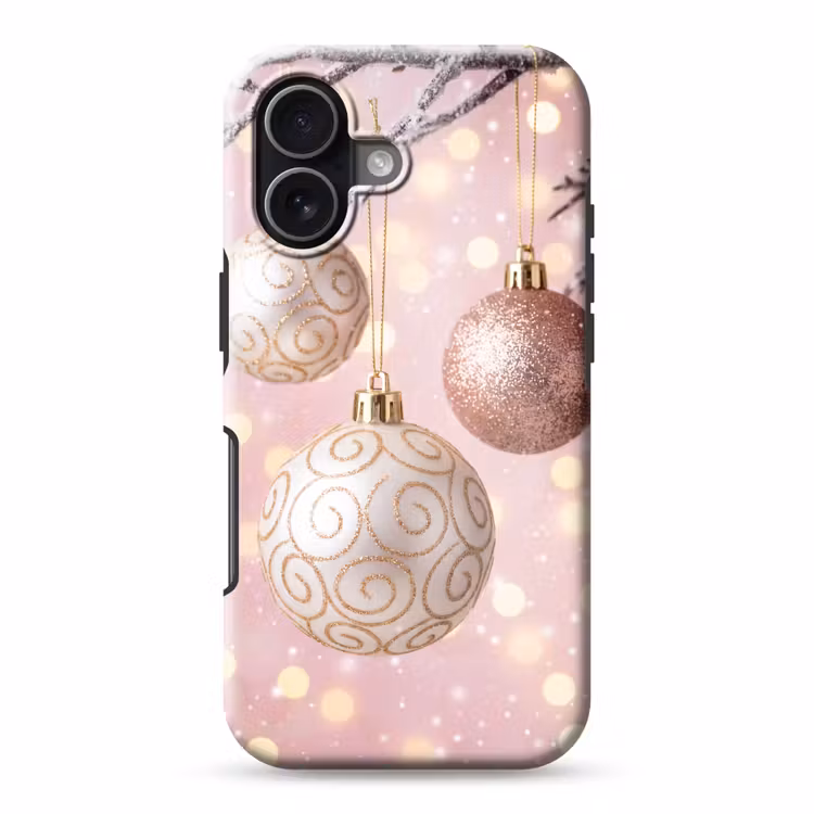 Telefoonhoesje Toughcase - Kerstbal - Roze - Winter — 1