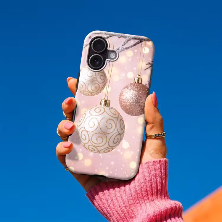 Telefoonhoesje Toughcase - Kerstbal - Roze - Winter — 2