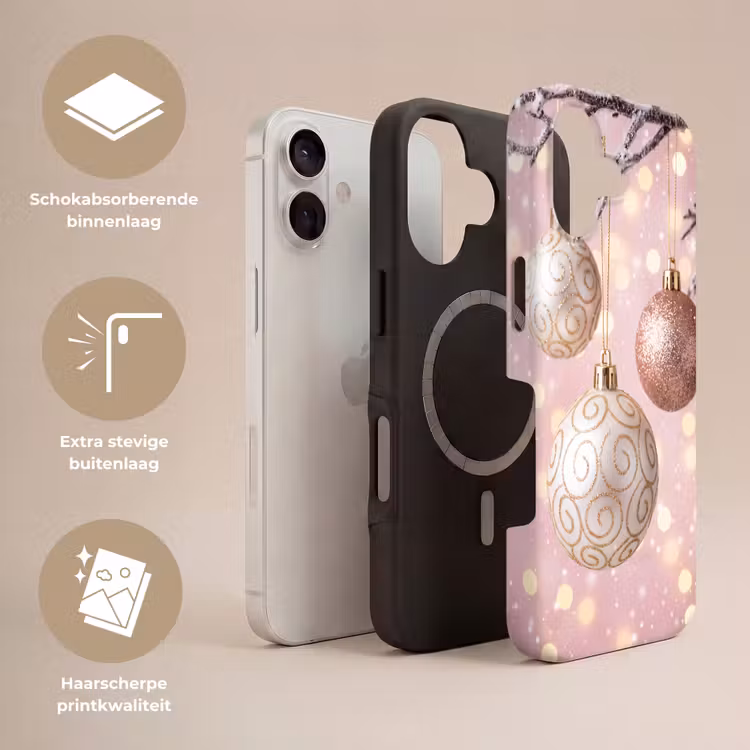 Telefoonhoesje Toughcase - Kerstbal - Roze - Winter — 3