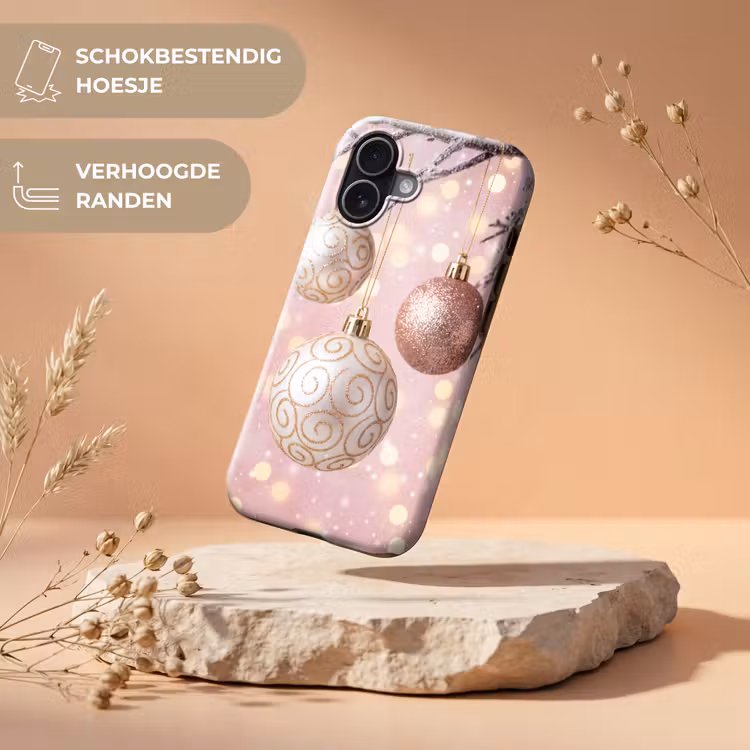 Telefoonhoesje Toughcase - Kerstbal - Roze - Winter — 5