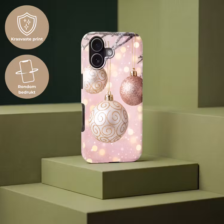 Telefoonhoesje Toughcase - Kerstbal - Roze - Winter — 7